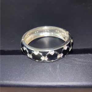 Elegant Black Enamel Bling bracelet bangle